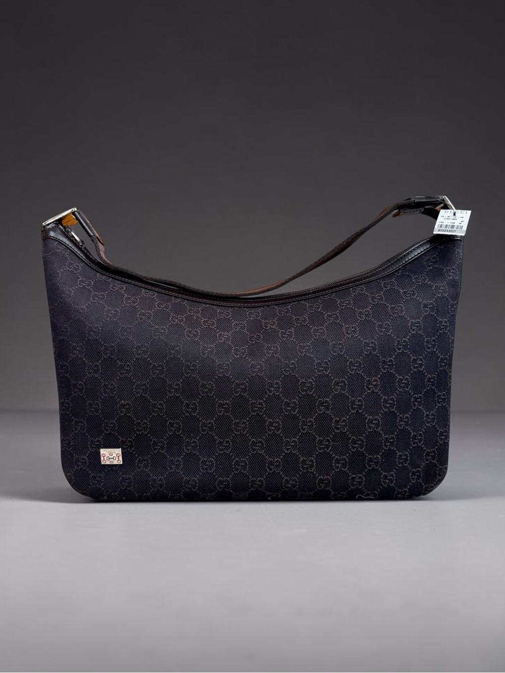 NWT GUCCI Brown/Black GG Fabric Pop Large Hobo Bag